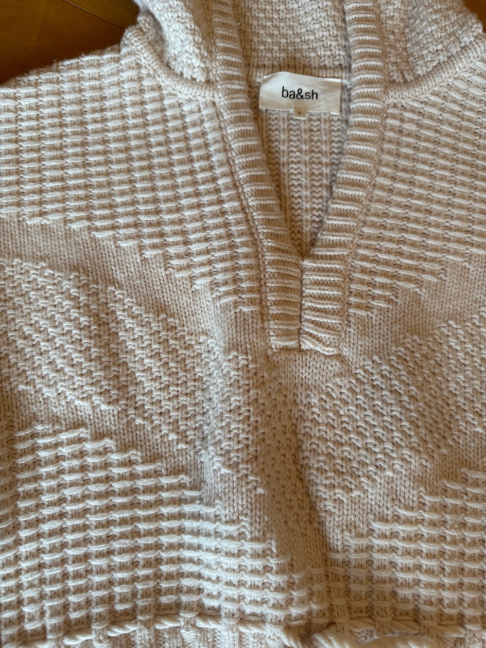 ba&sh Cream Textured Open-Front Cardigan - Picture 5 of 6